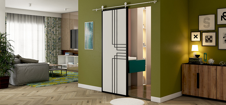 sliding bathroom door installation in North Miami Beach